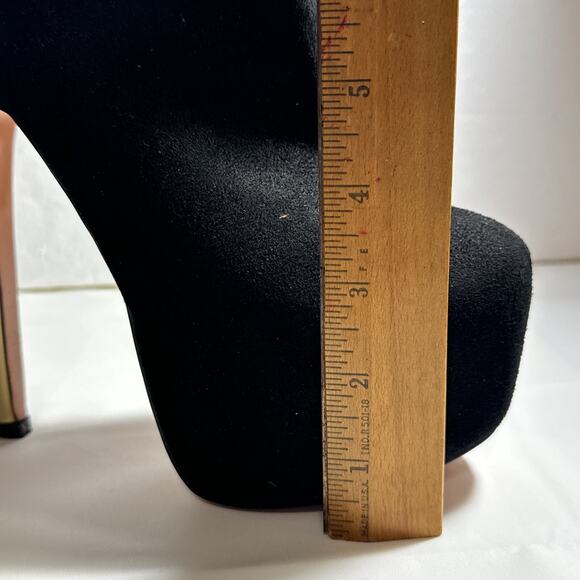 Round Toe High Platform Stiletto Heels Rivets Decor Side Zip Ankle Boots Size 8 - Picture 10 of 12